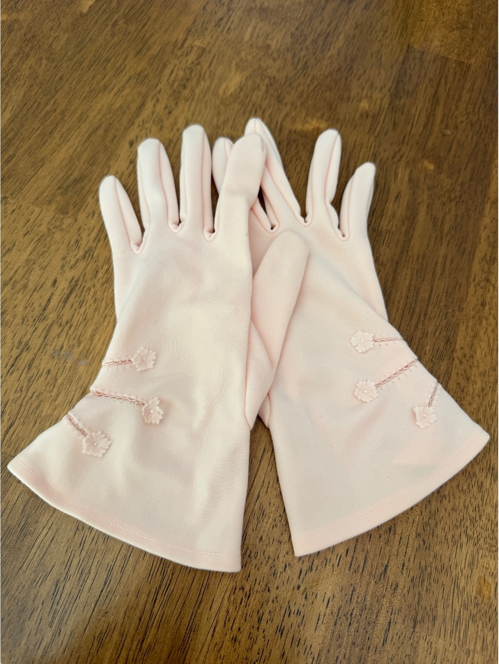 Pink Gloves with Flower Detail - Size 6.5 or XS/S Women’s